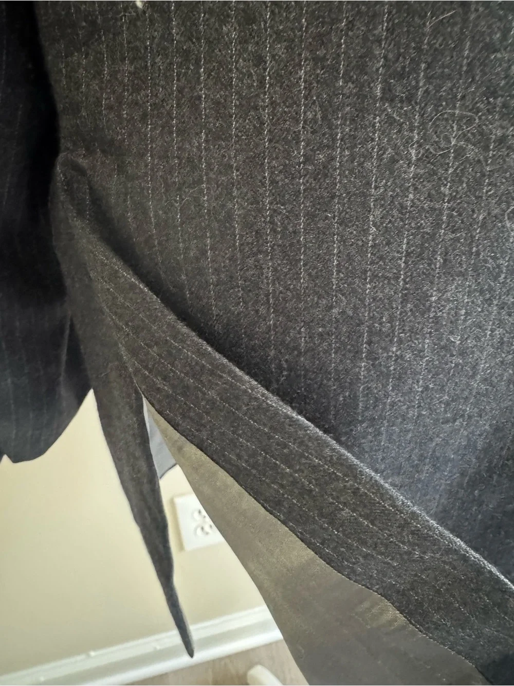 Vintage Givenchy Gentleman for Chequers Pure Wool Charcoal Pinstripe Blazer